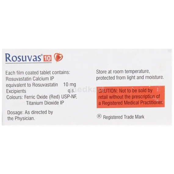 rosuvas 10mg tablet 15's